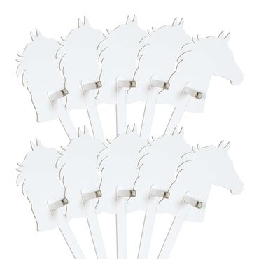 FOLDZILLA Konik hobbystyczny - Zestaw 10 sztuk Koń biały do pomalowania/naklejenia